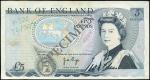 Bank of England, J. B. Page, ERROR £5, ND (1973), serial number AS20 341307, (EPM B336), serial numb