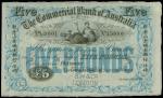The Commercial Bank of Australia Limited, specimen ￡5, 18- (1880), serial number A40001-A50000, blac