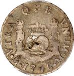MEXICO. 2 Reales, 1746-Mo M. Mexico City Mint. Philip V. PCGS Genuine--Chopmark, VF Details.