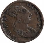 1775 Contemporary Counterfeit Halfpenny. George III English Type. Double Struck. VF-30.