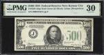 Fr. 2201-Jdgs. 1934 Dark Green Seal $500 Federal Reserve Note. Kansas City. PMG Very Fine 30.