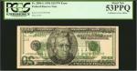 Fr. 2084-L. 1996 $20 Federal Reserve Note. San Francisco. PCGS Currency About New 53 PPQ. Full Back 