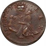 Undated (ca. 1652-1674) St. Patrick Farthing. Martin 1d.1-Ca.15, W-11500. Rarity-8. Copper. Nothing 