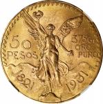 MEXICO. 50 Pesos, 1931. Mexico City Mint. NGC MS-63.