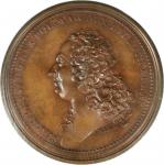 POLAND. Stanislaus I/Monument to the King of France Bronze Medal, "1755". Restrike issue. PCGS MS-64