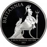  Great Britain, silver 10 pounds, 2013, Britannia, 5oz fine silver, proof FDC, with original packagi