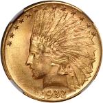 1932年美国10元金币，重16.7g含.900金，总含金量15.0克（0.48盎司），NGC MS64，#1212125-001，附贴NGC CAC标签