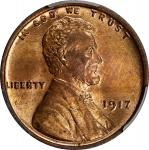 1917 Lincoln Cent. MS-65 RB (PCGS).