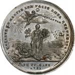 1783 Treaty of Paris Medal. Betts-610. White Metal with Copper Scavenger, 43.6 mm. MS-63 (PCGS).
