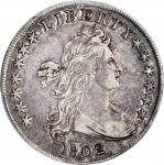 1802 Draped Bust Silver Dollar. BB-241, B-6. Rarity-1. Narrow Date. EF-40 (PCGS).