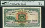 Barclays Bank (Dominion, Colonial and Overseas), Southwest Africa, £5, 29 November 1958, serial numb