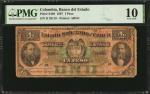 COLOMBIA. Banco del Estado. 1 Peso, 1887. P-S449. PMG Very Good 10.