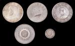 袁世凯像民国十年壹圆普通等一组5枚 极美 CHINA. Quintet of Silver Dollars and Minors (5 Pieces), 1890-1934