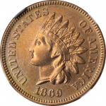 1869 Indian Cent. AU Details--Cleaned (NGC).