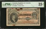 COLOMBIA. Republica de Colombia. 25 Pesos, 1904. P-313. PMG Very Fine 25 Net. Rust, Tape Repairs.