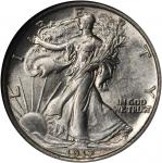 1917-D Walking Liberty Half Dollar. Reverse Mintmark. MS-64 (NGC).