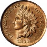 1877 Indian Cent. MS-65 RD (PCGS).