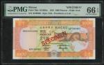 1991年澳门大西洋银行1000元样票，编号AF00000，PMG 66EPQ