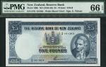 Reserve Bank of New Zealand, £5, ND (1955), serial number 8/W 161363, blue on multicolour underprint