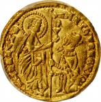 ITALY. Venice. Ducat, ND (1382-1400). Antonio Venier. PCGS MS-63 Gold Shield.