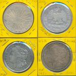 United States & Mexico; Lot of 4 silver coins. F.-VF.(4)