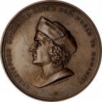 1893 Columbus Quartercentenary Medal. Bronze. 77 mm. By James H. Whitehouse, Engraved by William Wal