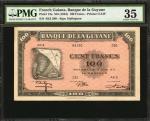 FRENCH GUIANA. Banque de la Guyane. 100 Francs, ND (1942). P-13a. PMG Choice Very Fine 35.