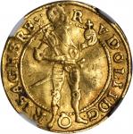 AUSTRIA. Ducat, 1593. Vienna Mint. Rudolf II (1576-1612). NGC VF-35.