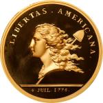 1781 (2004) Libertas Americana Medal. Modern Paris Mint Dies. Gold. #0084/1776. Deep Cameo Proof.