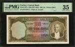 TURKEY. Central Bank. 100 Lira, 1930 (ND 1952). P-167a. PMG Choice Very Fine 35.