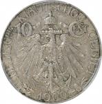 1909年青岛大德国宝一角。柏林造币厂。CHINA. Kiau Chau. German Occupation. 10 Cents, 1909. Berlin Mint. PCGS AU-53.