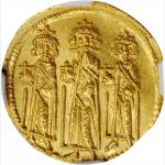 HERACLIUS with HERACLIUS CONSTANTINE & HERACLONAS, 610-641. AV Solidus (4.45 gms), Constantinople Mi