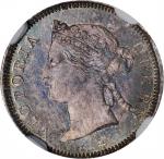 1877-H年香港五仙。喜敦造币厂。 HONG KONG. 5 Cents, 1877-H. Heaton Mint. Victoria. NGC MS-66.