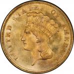 1859 Three-Dollar Gold Piece. Mint State-65 (PCGS).