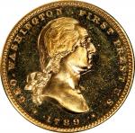 1889 Inaugural Centennial New York medalet. Musante GW-1116, Douglas-39. Copper, Gilt. MS-65 (PCGS).