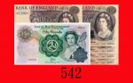 英伦银行 10镑，两组连号共五枚(1964-66)，及人岛政府 50镑(1983)。10镑有黄斑，九成新 - 未使用，50镑未使用Bank of England， 10 Pounds， ND (196