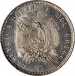 URUGUAY. 50 Centesimos, 1877-A. Paris Mint. PCGS SPECIMEN-67 Gold Shield.