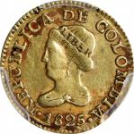 COLOMBIA. Peso, 1825-BOGOTA JF. Bogota Mint. PCGS AU-50.