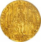 BELGIUM. Flanders. Flandres dOr (Franc a Pied), ND (1346-84). Ghent Mint. Louis II de Male. NGC MS-6