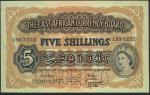 East African Currency Board, a printers archival specimen 5 shillings, Nairobi, 1 October 1957, seri