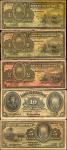 MEXICO. Lot of (5). El Banco de Queretaro. 1, 2, 5 & 10 Pesos, 1914. P-Various. Fine.