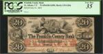 St. Albans, Vermont. Franklin County Bank. July 10, 1864. $20. PCGS Currency Very Fine 35.