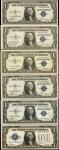 Lot of (6) Fr. 1600, 1607, 1611, 1611*, 1614* & 1619*. 1928-57 $1 Silver Certificates. Choice Uncirc