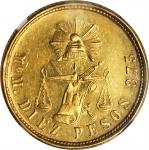 MEXICO. 10 Pesos, 1890-Mo M. Mexico City Mint. NGC AU-58.