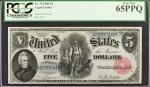 Fr. 79. 1880 $5  Legal Tender Note. PCGS Currency Gem New 65 PPQ.