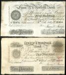 Lynn Regis & Norfolk Bank, (Jarvis & Jarvis), £10, 3 April 1882, serial number A9368, also a £5, 15 