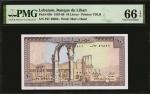 LEBANON. Banque du Liban. 10 Livres, 1967-68. P-63b. PMG Gem Uncirculated 66 EPQ.
