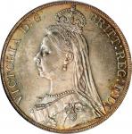 1887年英女皇像一圆银币。伦敦造币厂。GREAT BRITAIN. Crown, 1887. London Mint. Victoria. PCGS MS-63.