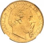 MONACO Charles III (1853-1889). 20 (vingt) francs 1879, A, Paris.