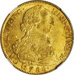 COLOMBIA. 8 Escudos, 1788-JJ. Santa Fe de Nuevo Reino (Bogota) Mint. Charles III (1759-88). NGC MS-6